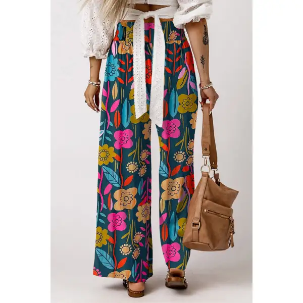Printed High Waist Wide Leg Pants