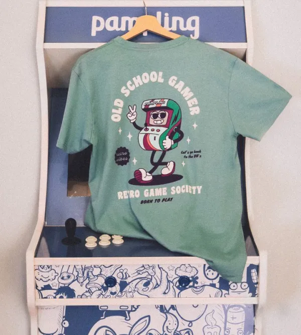 Old School Gamer Pattern T-Shirt