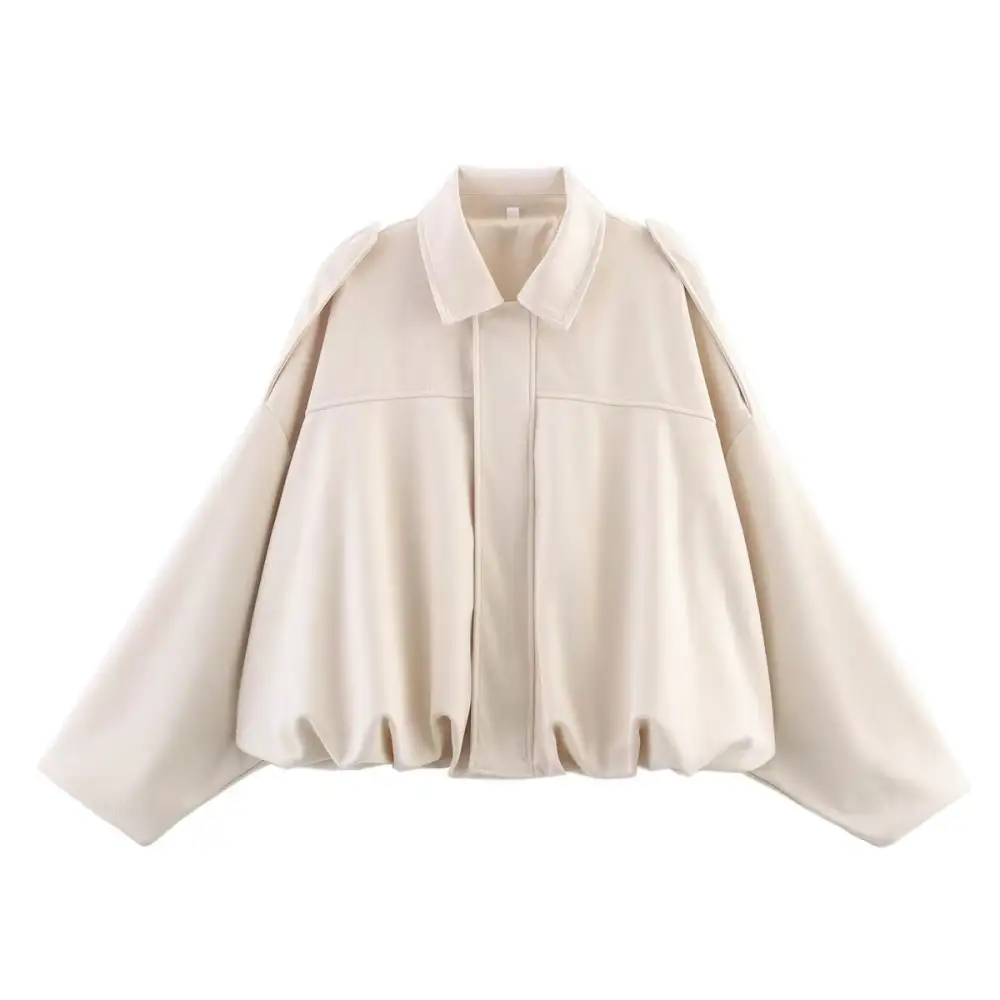 Cropped Suede Look Bomber Jacket