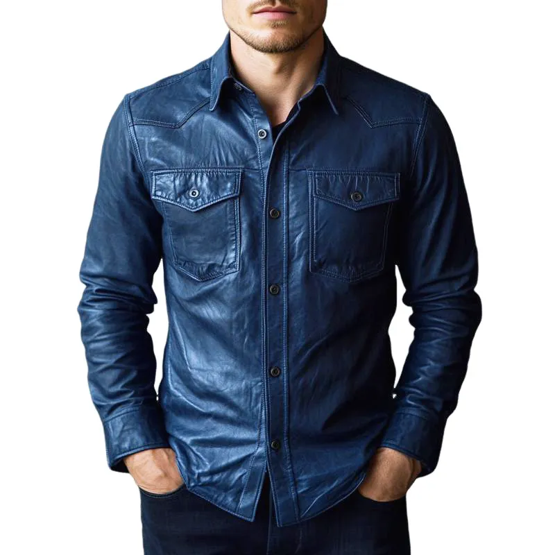 Field Pocket Leather Shirt