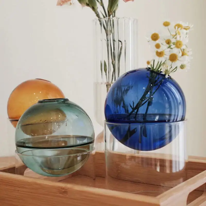 Glass Floral Artificial Decorative Table Vase