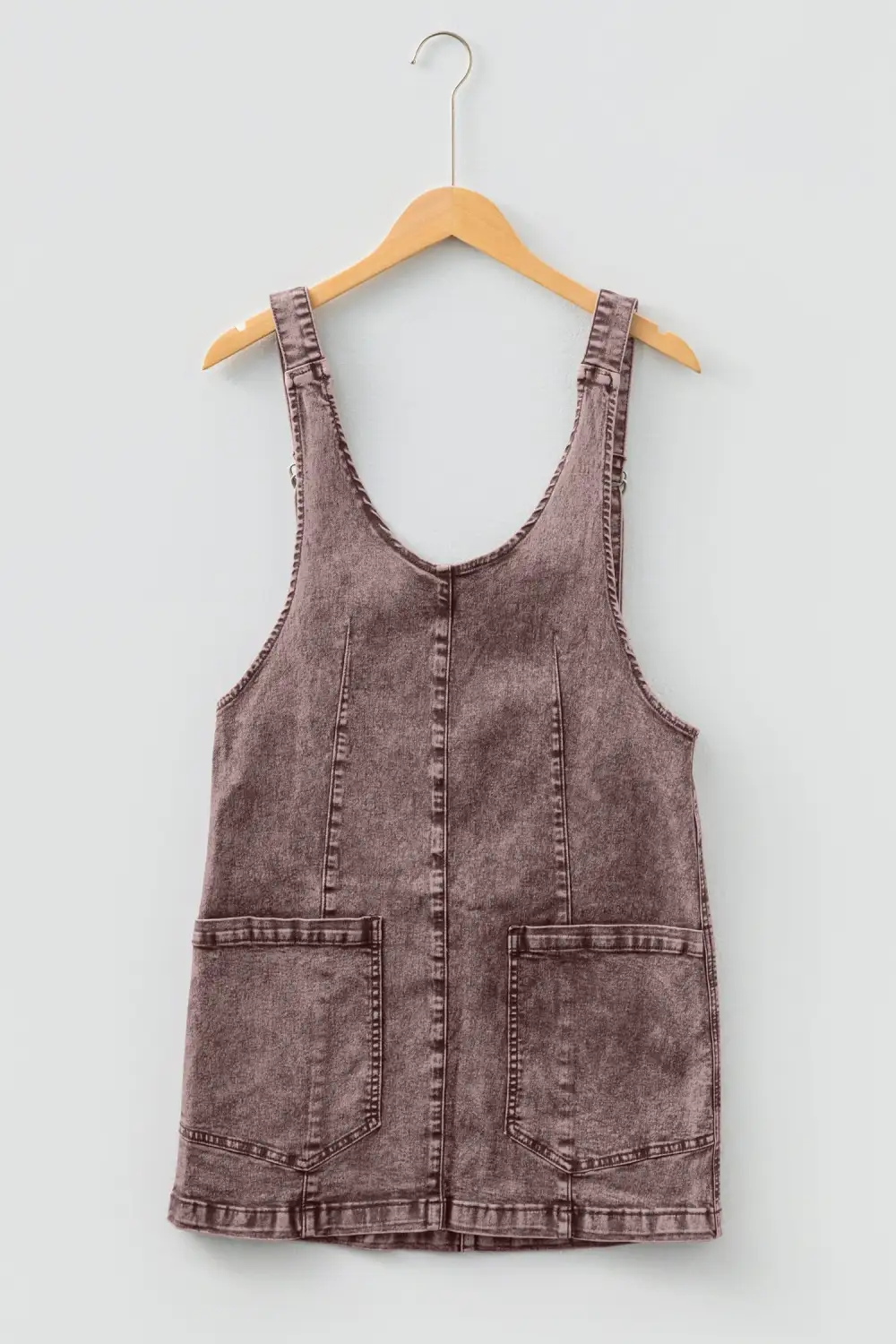 Denim V Neck Mini Dress