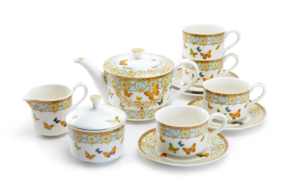 Butterflies Ornament Porcelain Tea Set