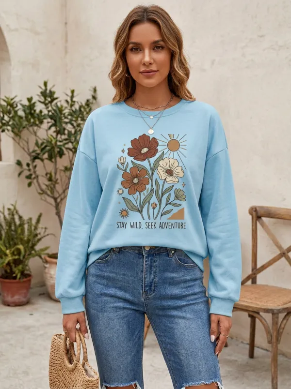 Nature Lover Wildflower Sun Sweatshirt