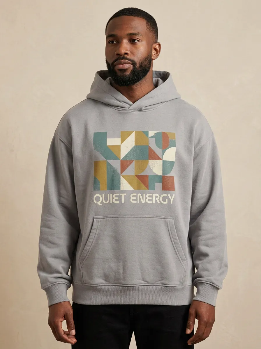 Minimal Quiet Energy Geometric Abstract Hoodie
