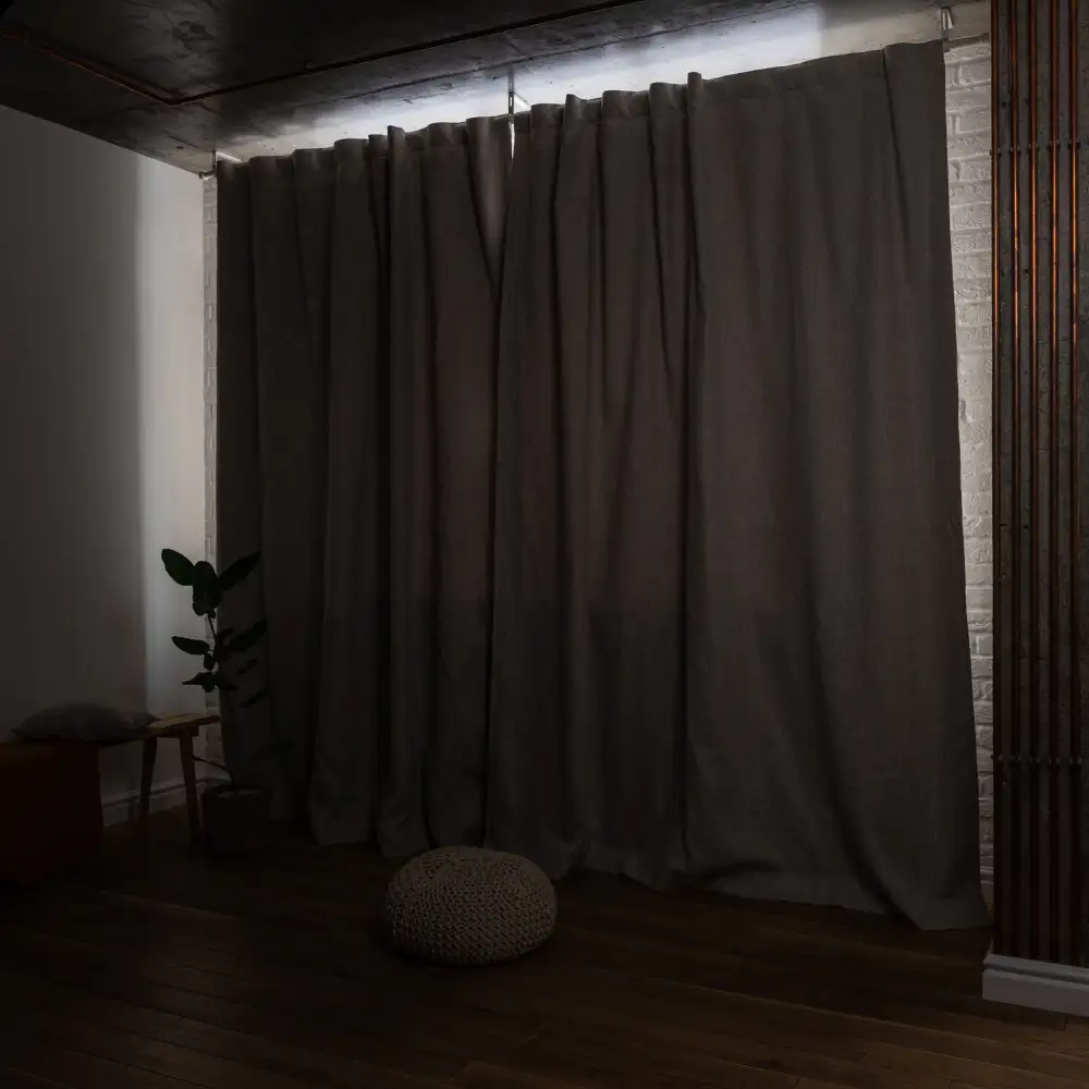 Back Tab Lined Linen Curtain