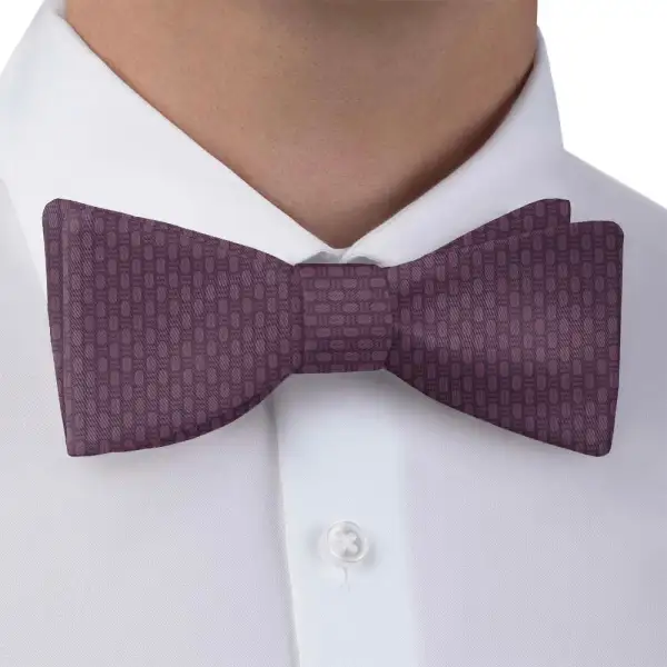 Faux Weave Pattern Bow Tie
