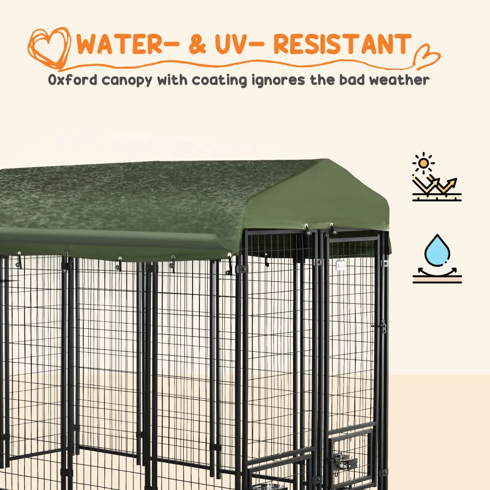 High-Durability Outdoor Dog Kennel with Canopy, Perfect for Outdoor Pet Management in Various Weathers