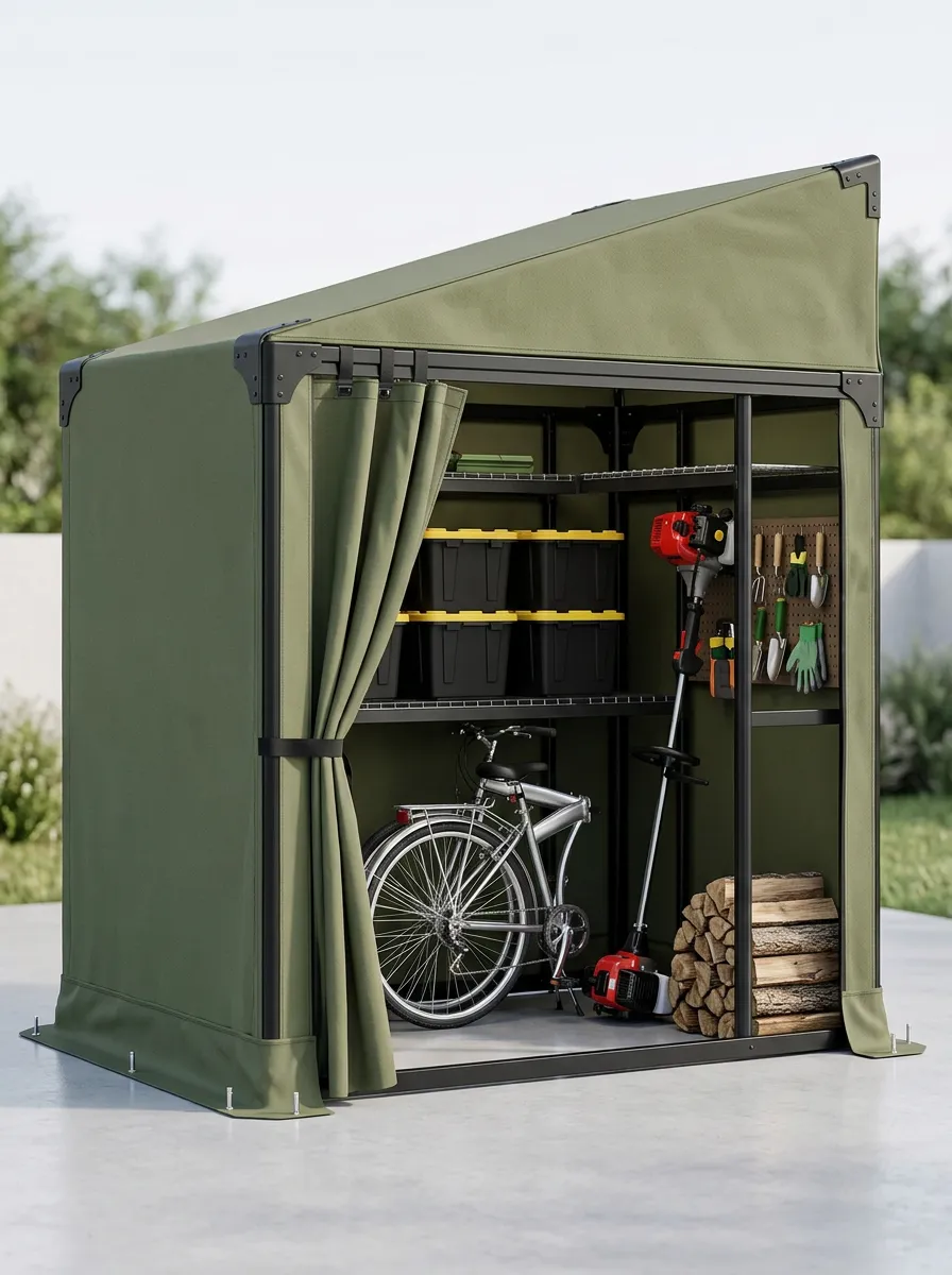 Garden Storage Olive Green Canvas Shed