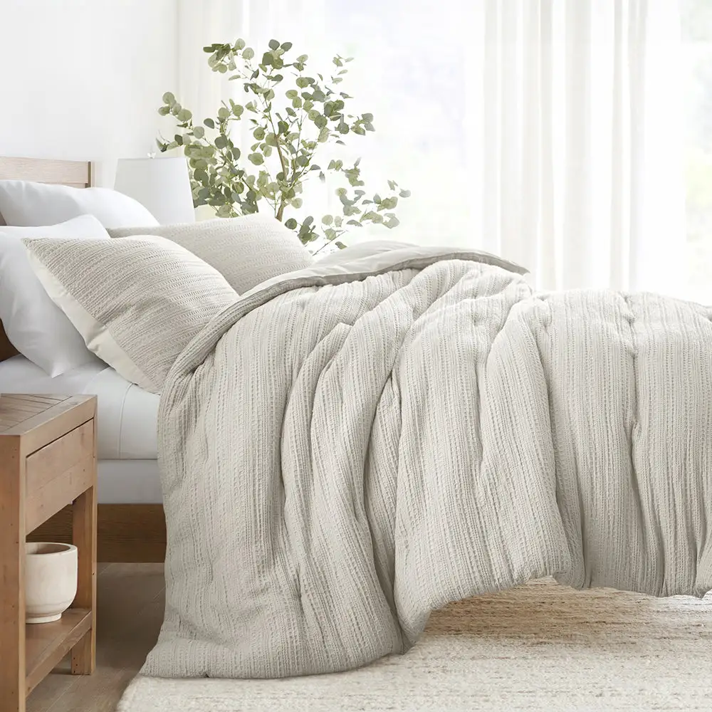 Waffle Textured Down Alternative Comforter Set