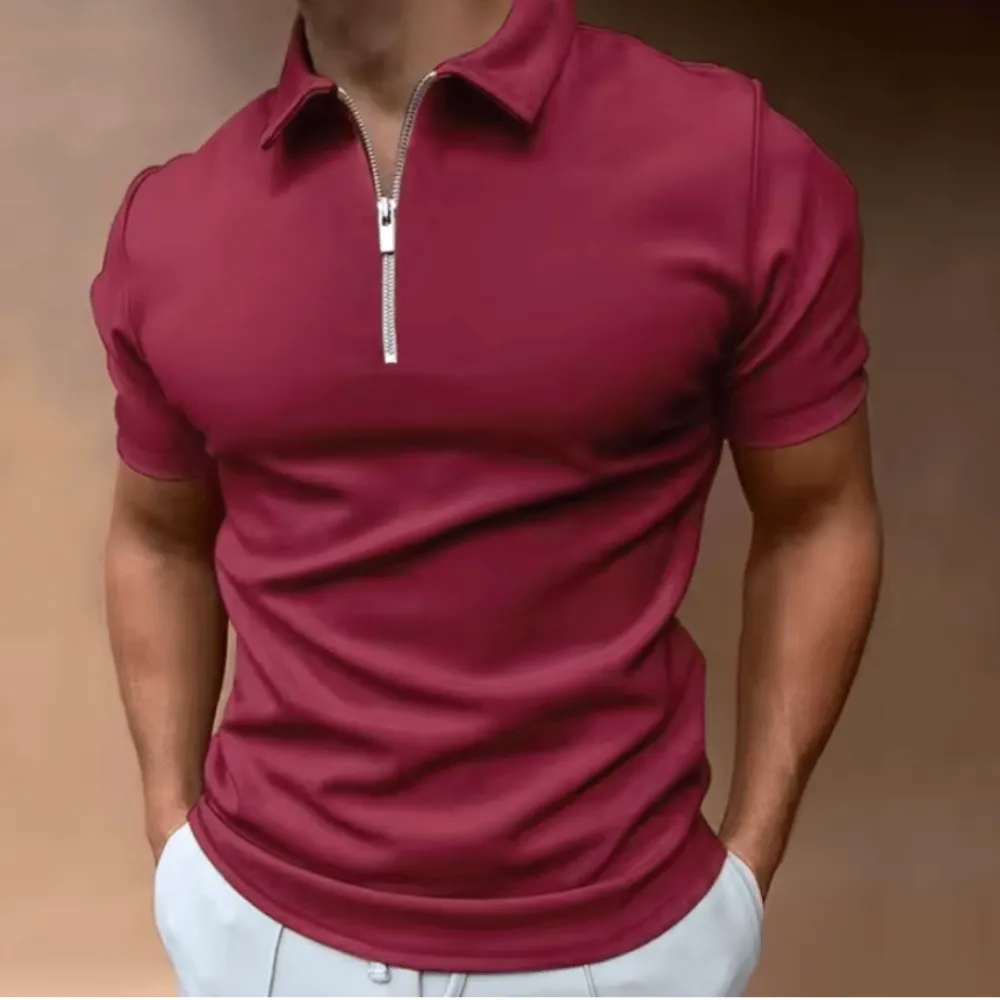 Men's Polo Shirt Polo With Zipper And Collar Classic Design And Elegant