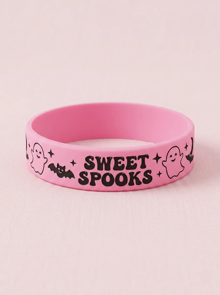 Ghost Bat Sweet-Spooks Halloween Graphic Wristband
