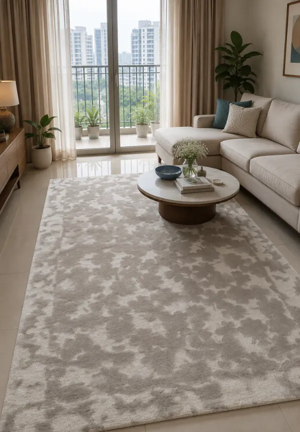 Crafted Minimal Contemporary Wool Viscose Area Rug
