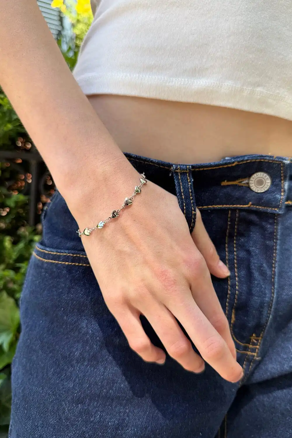 Heart Charm Chain Bracelet