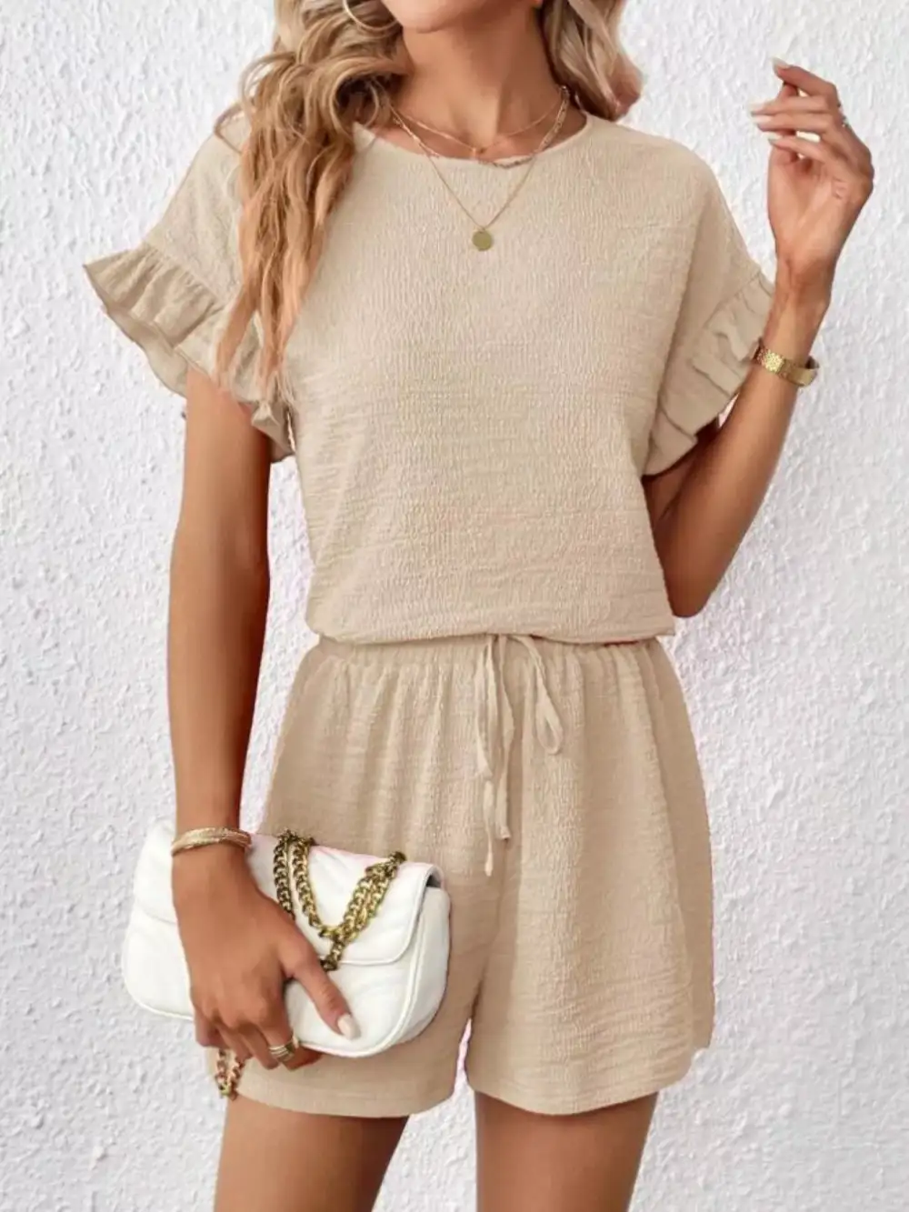 Round Neck Tee Shorts Set