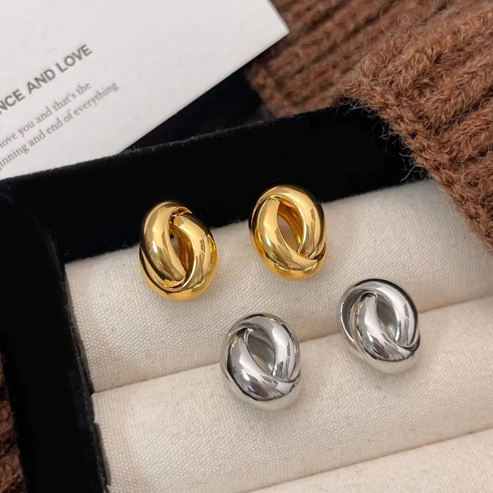 Geometric Metal Vintage Hoop Earrings