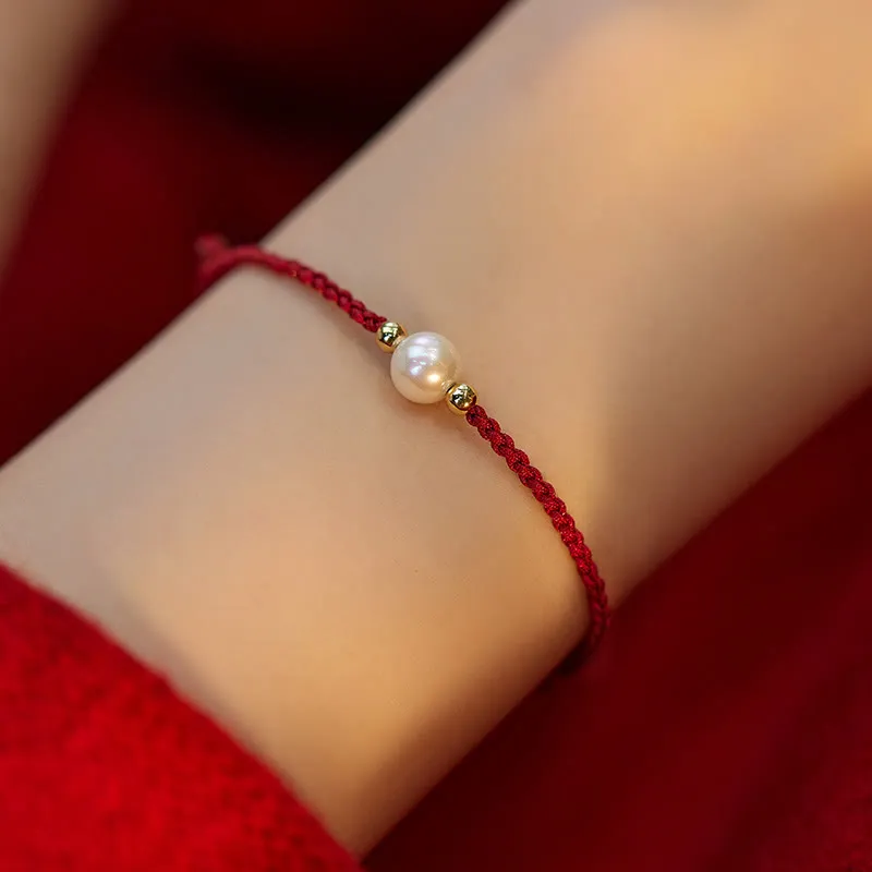 Natural Pearl Bead Braid String Bracelet