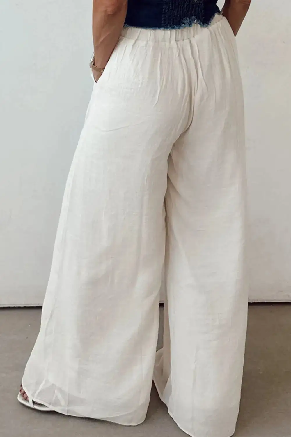 Tie Detail Pleated Pants