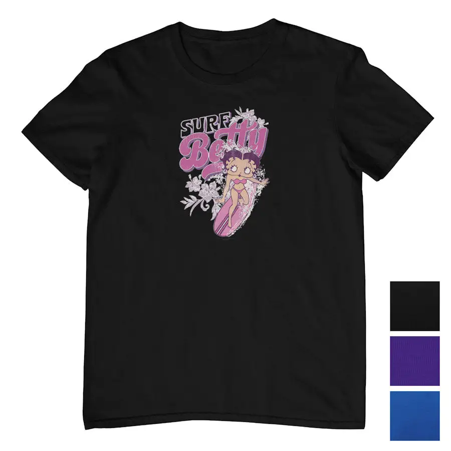 Cartoon Surf Graphic Cotton T-Shirt