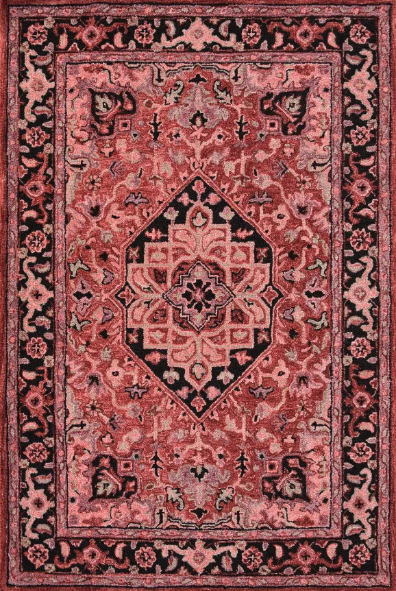 Hand Tufted Floral Medallion Wool Round Rug