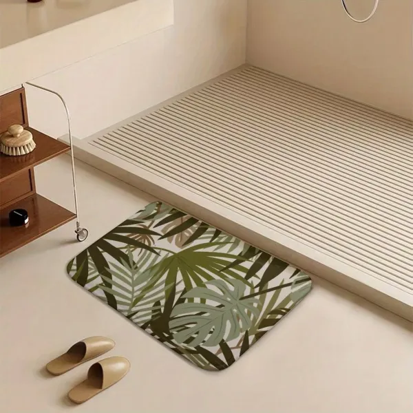 Tropical Leaf Bath Mat