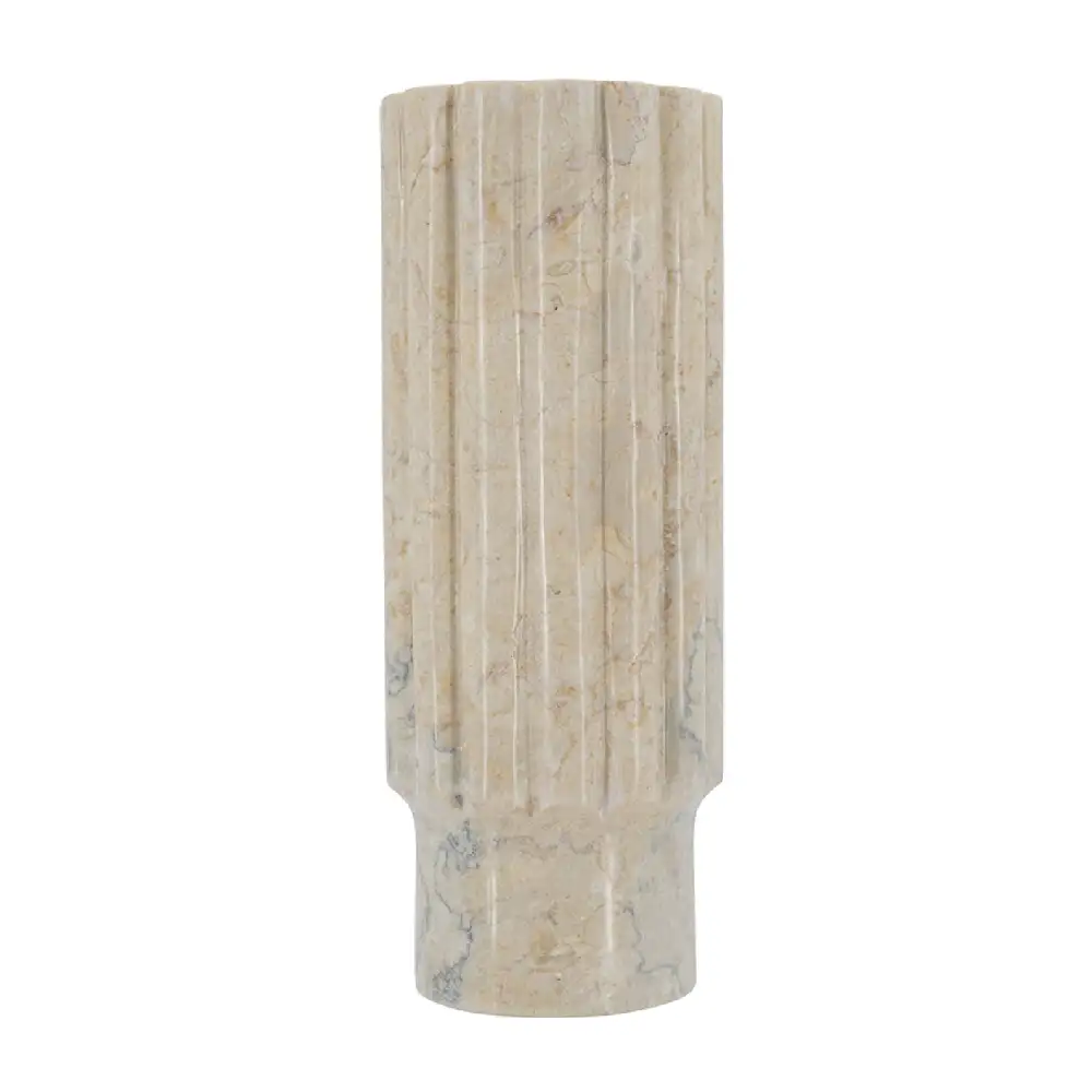 Carved Fluted Marble Decorative Vase