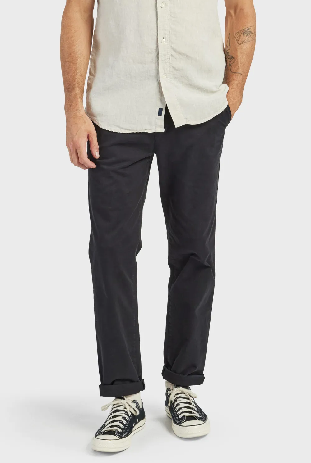 Tailored Fit Textured Cotton Casual Trousers