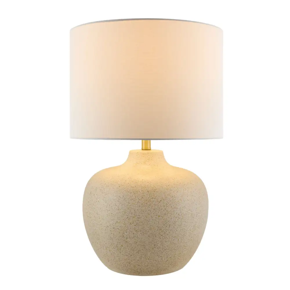 Painted Linen Shade Modern Ceramic Linen Table Lamp