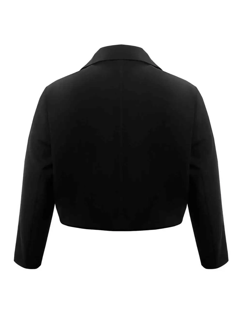 Plus Size Buttoned Lapel Collar
