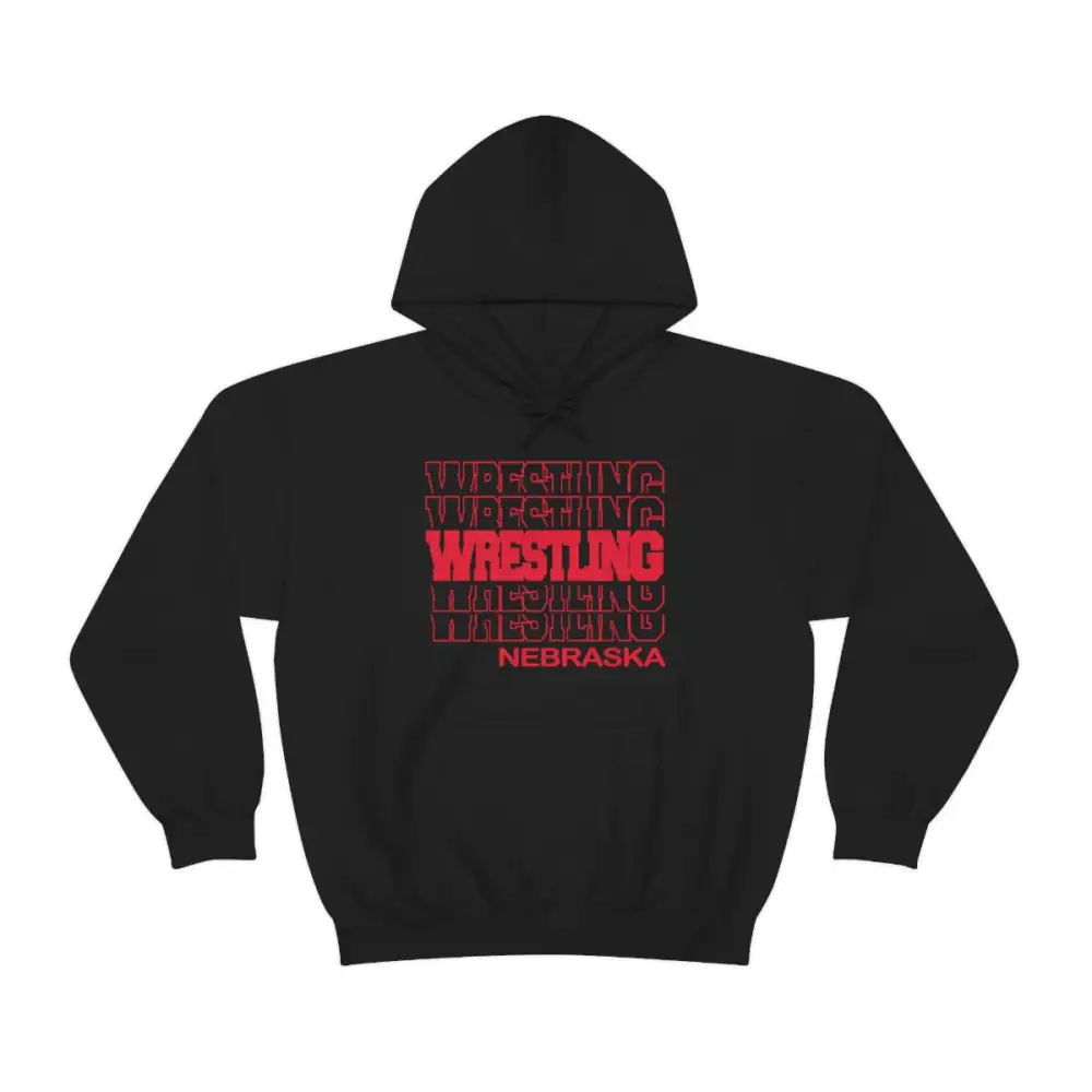 Modern Stacked Wrestling Graphic Pullover Hoodie