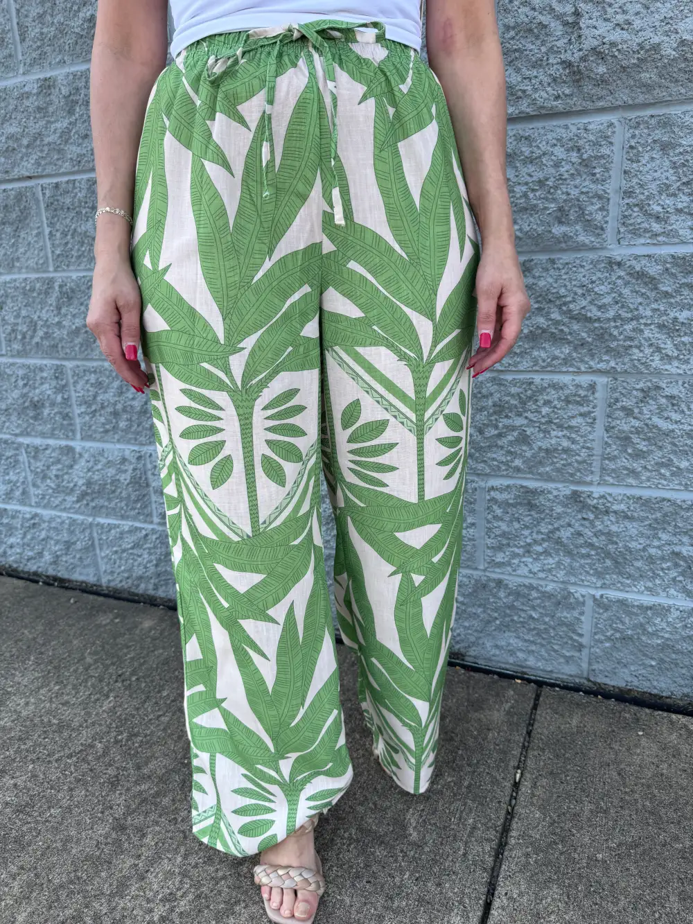 Sequin Drawstring Elastic Waist Pants