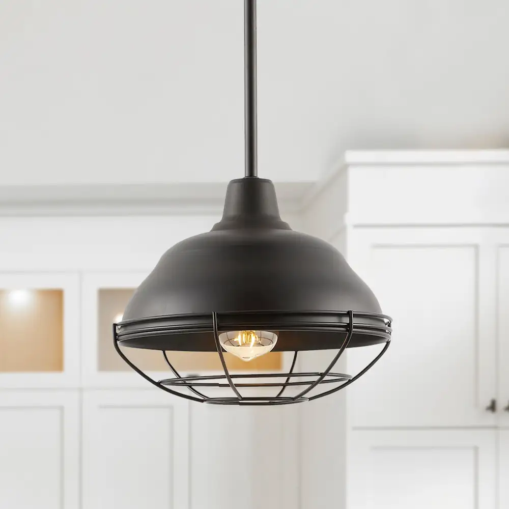 Single-Light Industrial Farmhouse Iron LED Pendant