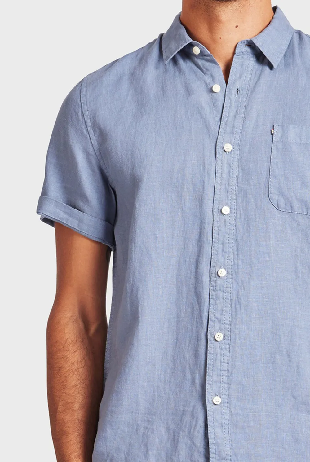 Linen SS Shirt-Dutch blue