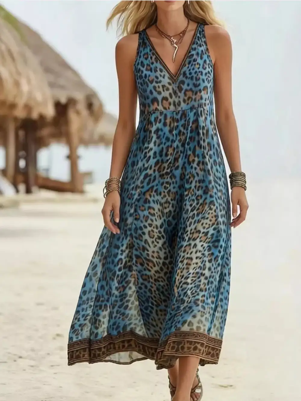 Elegant V Neck Midi Dress