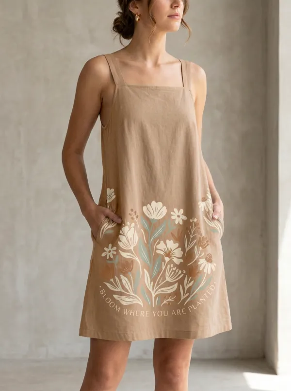 Floral Quote Bloom Where You Are Planted Dress