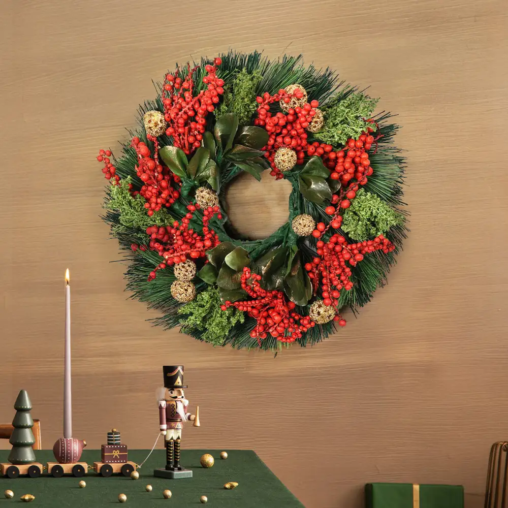 Traditional Christmas Door Wreath