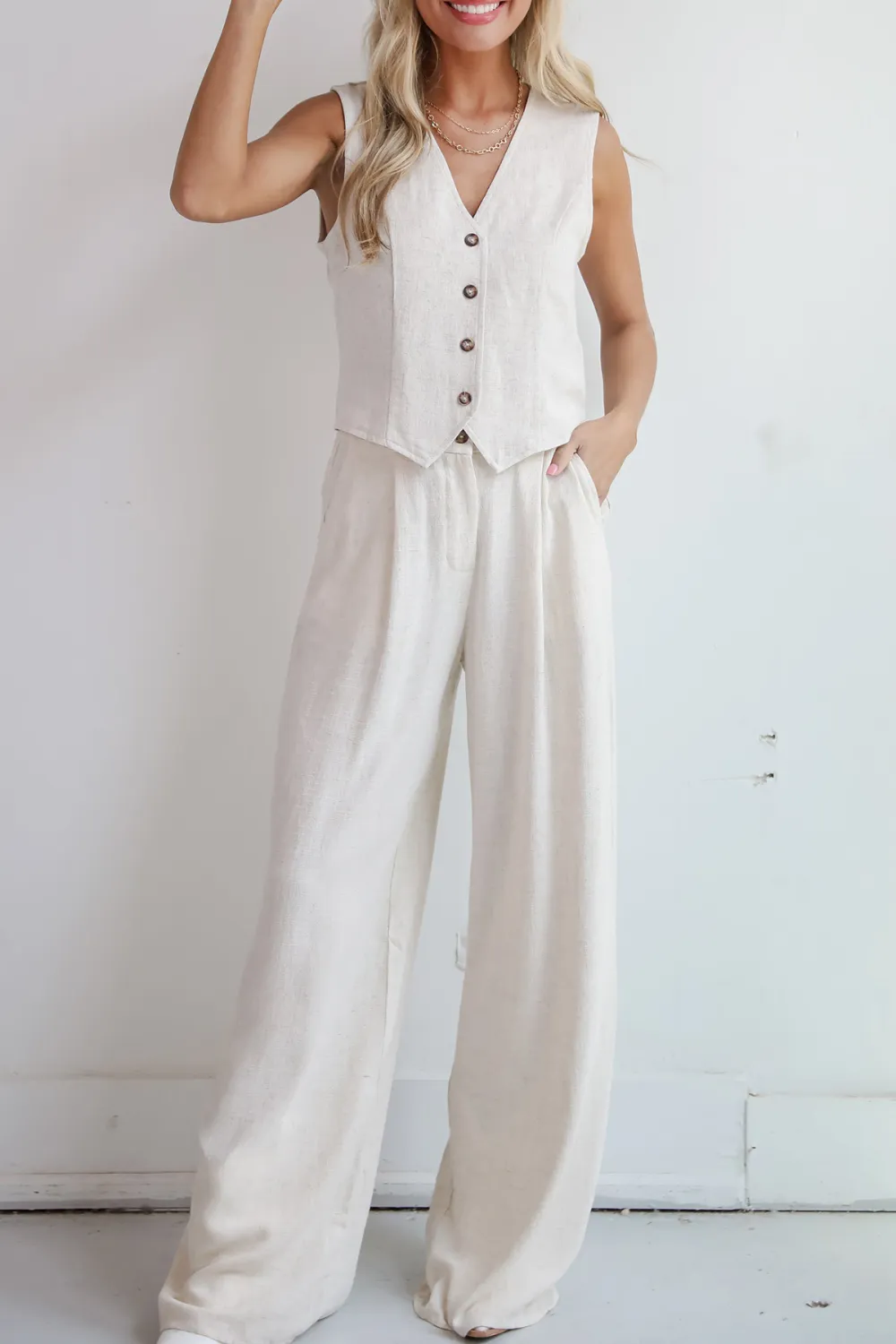 Linen Belt Loops Pants