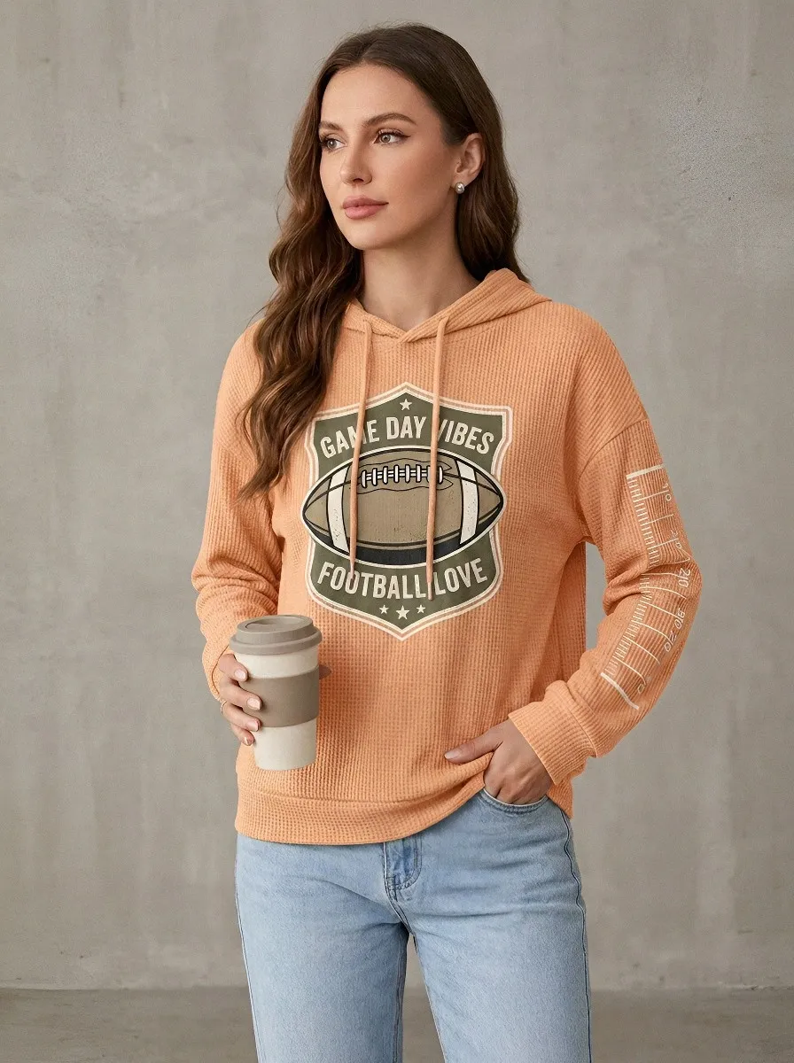 Football Graphic Casual Hoodie