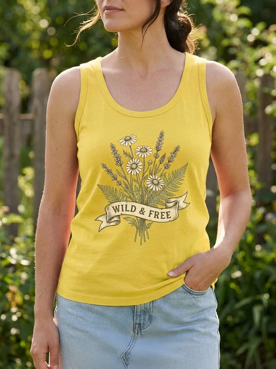 Women's Wild & Free Daisy Fern Floral Printed Tank Top