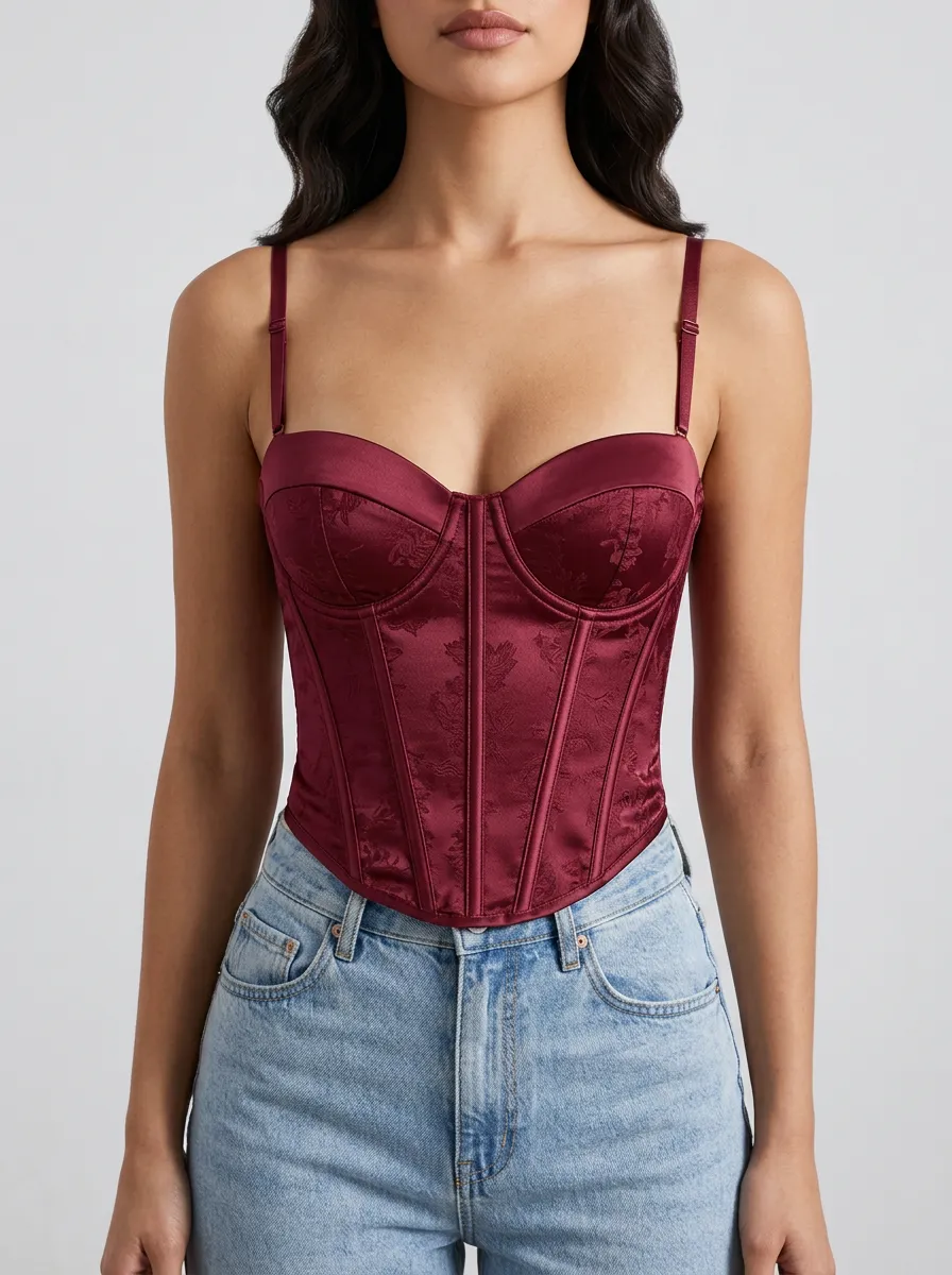 Classic Satin-Look Women's Corset Top