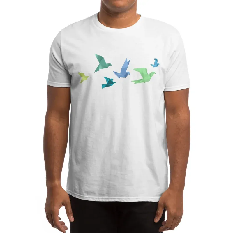Vibrant Thousand Paper Cranes Print Short-Sleeved Top
