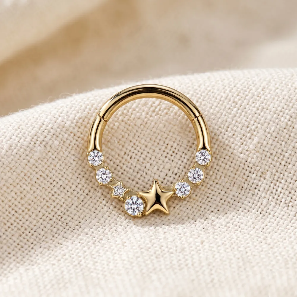 Geometric Surgical-Steel Hinged Hoop Ring