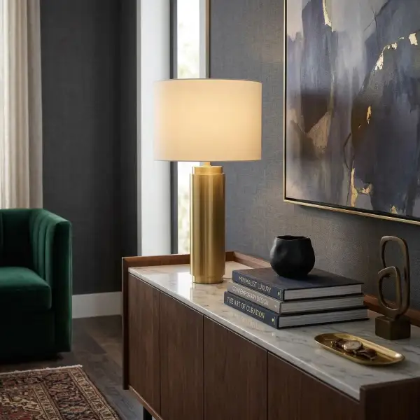 Metallic Finish Table Lamp