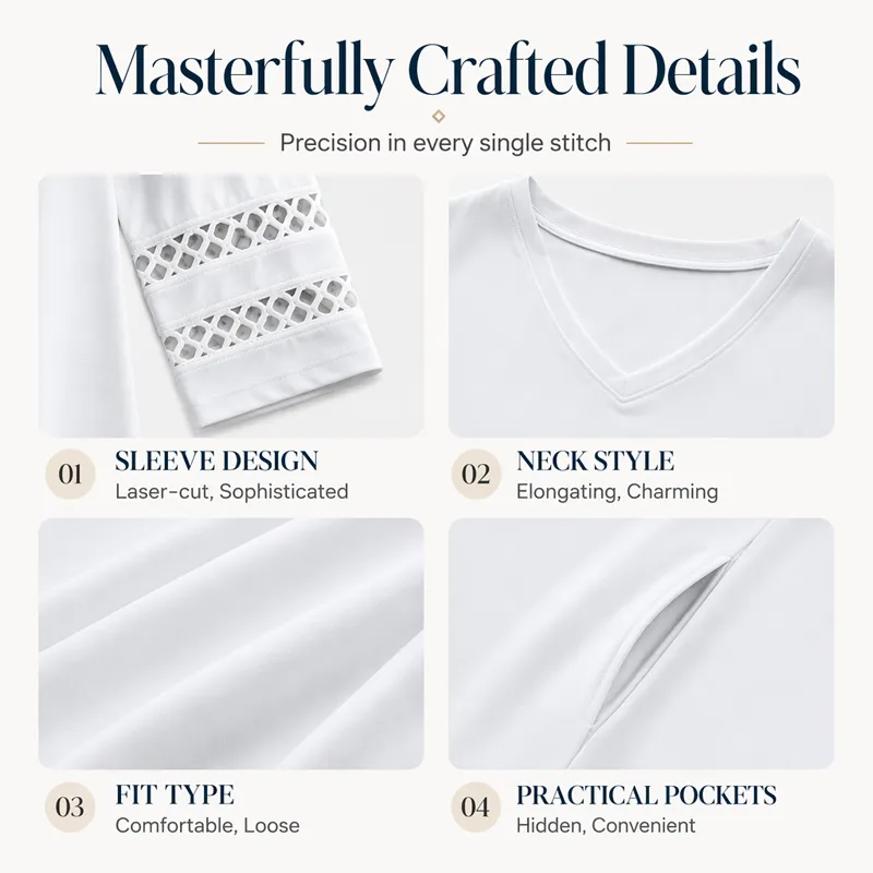 ☀️👗Top Pick - V-Neck Midi Dress – Relaxed Fit & Soft Drape for Any Occasion