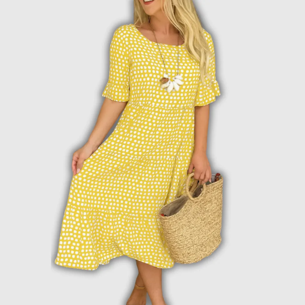 Short Sleeve Relaxed Midi Dress