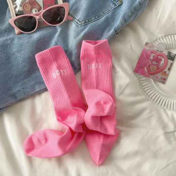 Ribbed Athletic Knee High Socks