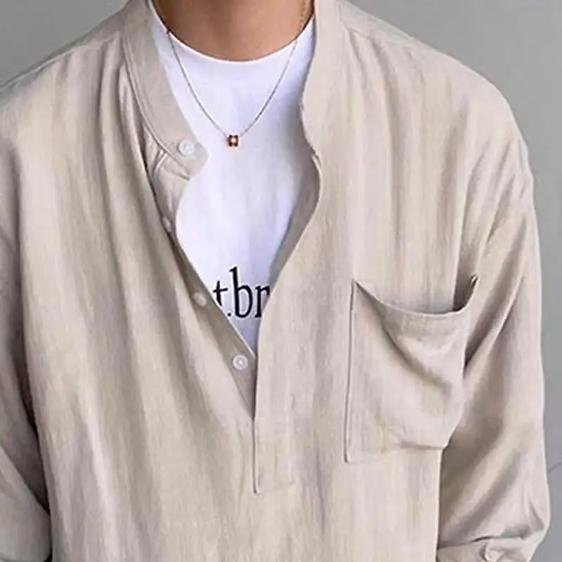 Relaxed Collar Textured Shirt