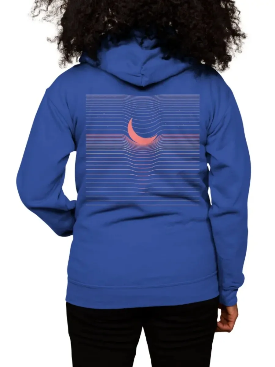 Retro Moon Wave Graphic Hoodie