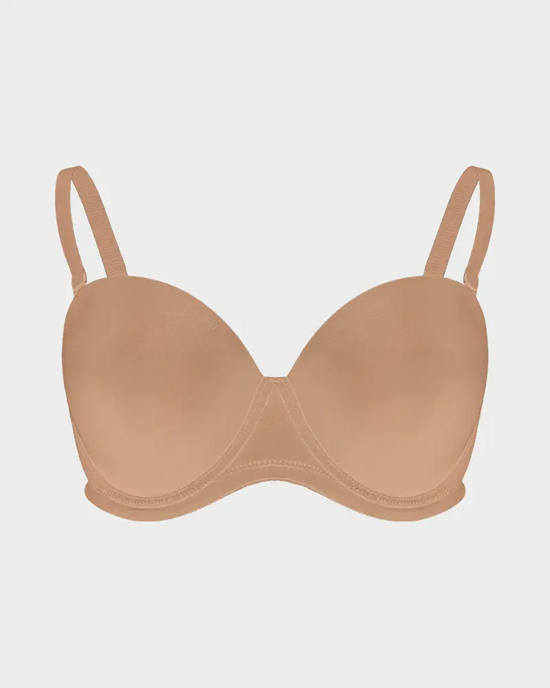 Versatile Molded Cup Underwire Bra with Removable Straps