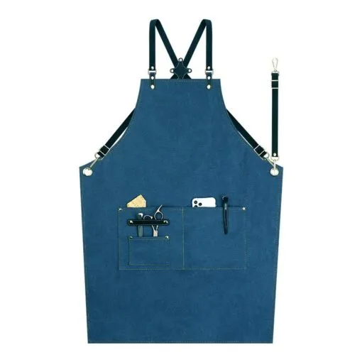 Practical Canvas Leather Strap Crossback Kitchen Work Apron